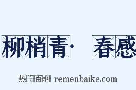 柳梢青·春感是什么意思的图片